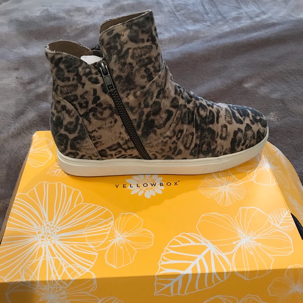 Yellow box brand new Marbee Leopard shoes